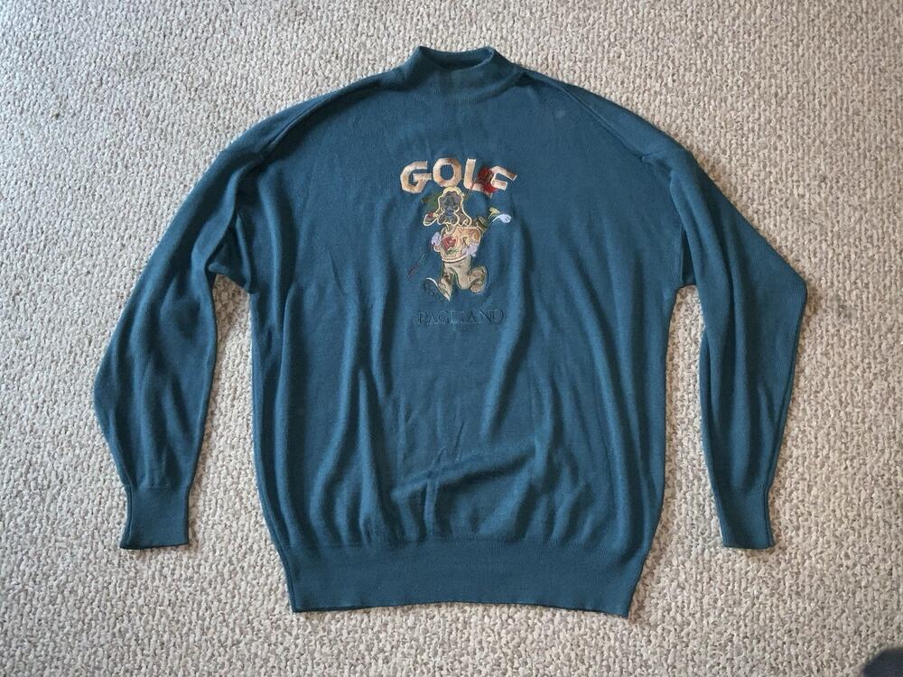 Vintage Pagliano Golf Sweater size XXL acrylic blend sweater Dog walks